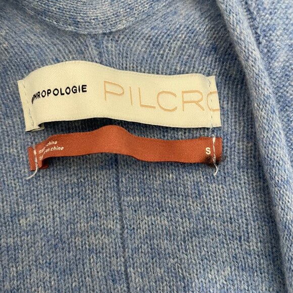 Anthropologie Pilcro Mafalda Blue Cashmere Open Front Cardigan Size S - Picture 6 of 11